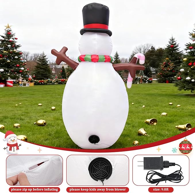 5FT Christmas Inflatables Outdoor Decoration, Snowman Inflatable Christmas Decorations Yard Decor Christmas Party Outdoor, Garden, Lawn