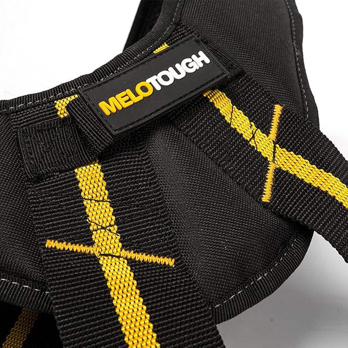 MELOTOUGH Tool Belt Suspenders with Padded Foam Adjustable Shoulder Straps, Large Phone Holder, Key Chain, Suspenders Loop Adjustable for Carpenter Suspenders Rig