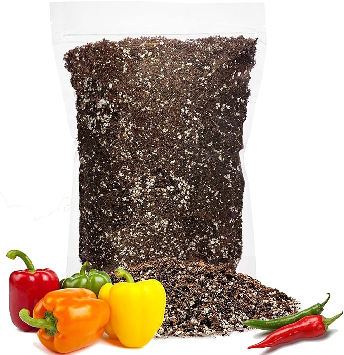 GARDENERA Premium Organic Potting Soil for Chilli and Bell Peppers - (5 Quart Bag)