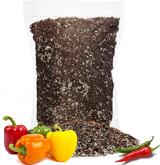 GARDENERA Premium Organic Potting Soil for Chilli and Bell Peppers - (5 Quart Bag)