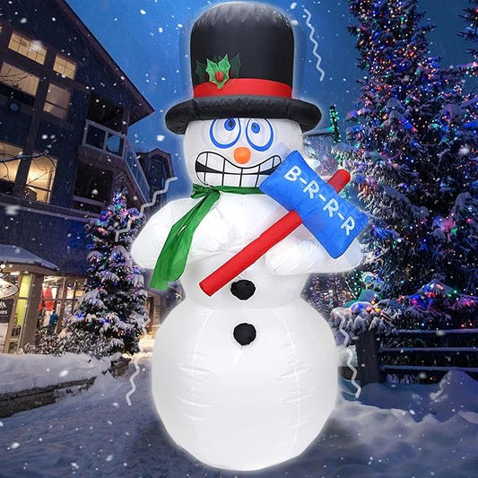 DearSun 6FT Christmas Inflatables Shivering Snowman Inflatable Outdoor Indoor Decorations, Animated Snowman Inflatable with Build-in LED Lights Blow Up Yard Party Decoration (Shaking Snow Man)