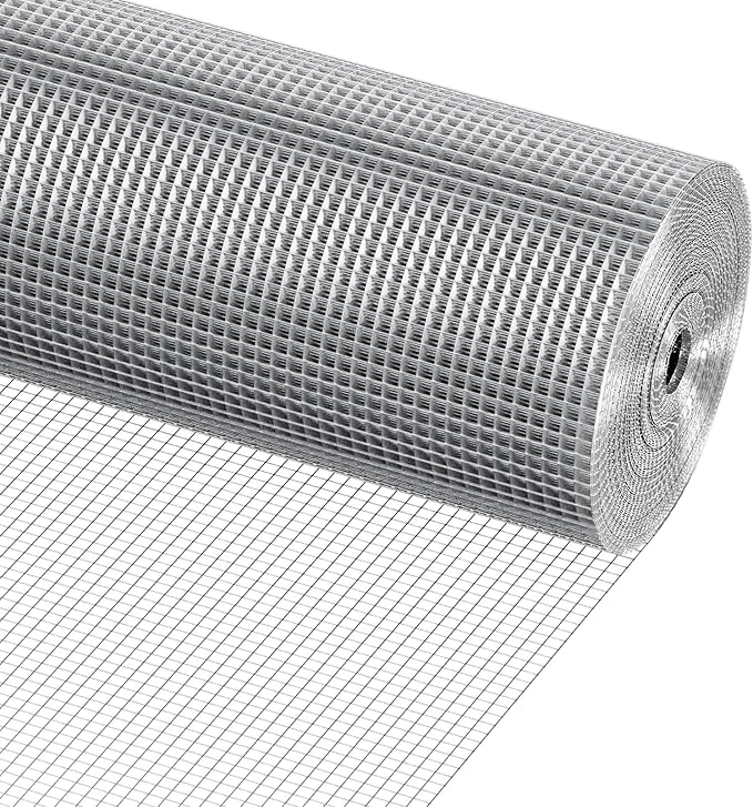VEVOR Hardware Cloth, 1/4 inch 36in x 50 ft 23 Gauge, Hot Dipped Galvanized Wire Mesh Roll, Chicken Wire Fencing, Wire Mesh for Rabbit Cages, Garden, Small Rodents