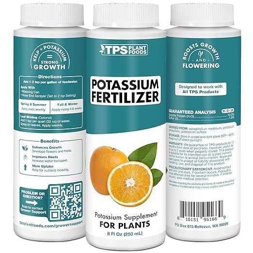TPS NUTRIENTS Potassium Fertilizer for Plants, Boosts Growth, Budding and Flowering, Liquid Plant Food, 32 oz (1 Quart)