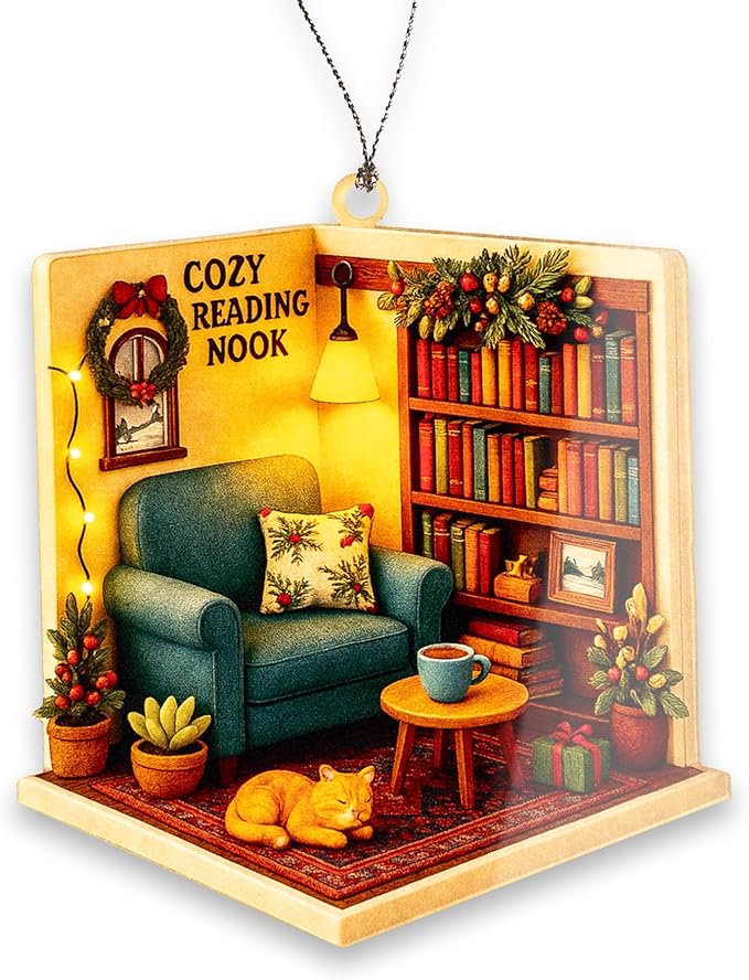 Funny Christmas Book Ornament 2025 - Book Christmas Ornament - Book Lover Gifts for Women - Books Ornaments for Christmas Tree - Bookish Gifts - Christmas Ornaments 2025 for Gift, Decor, Exchange