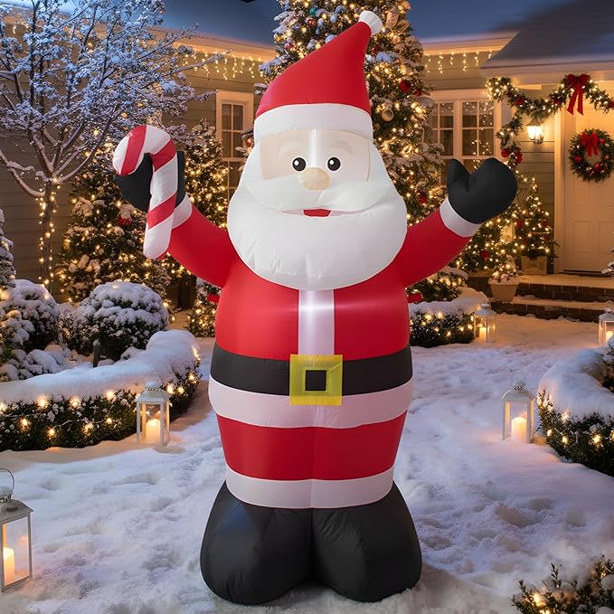 TRMESIA 4 Foot Christmas Inflatable Christmas Blow up Santa Claus Decoration with LED Lights Indoor Outdoor Graden Yard Party Holiday Decor