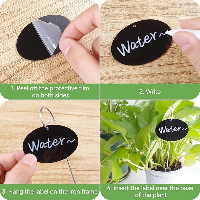 Plant Labels, 25 Pcs Acrylic Garden Labels Stakes with Pen, Plant Markers for Outdoor Garden, Plant Tags for Potted Plants, Seed, Flowers