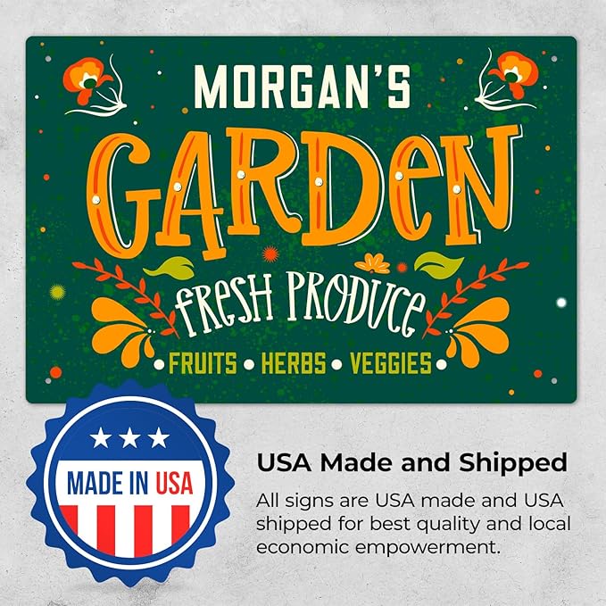 Custom Garden Signs, Personalized Sign for Garden, Ideal for Mom, Mother Or Christmas Gift Sign, 12x18 Inches, Rust Free .063 Aluminum, Fade Resistant, Made in USA by Sigo Signs