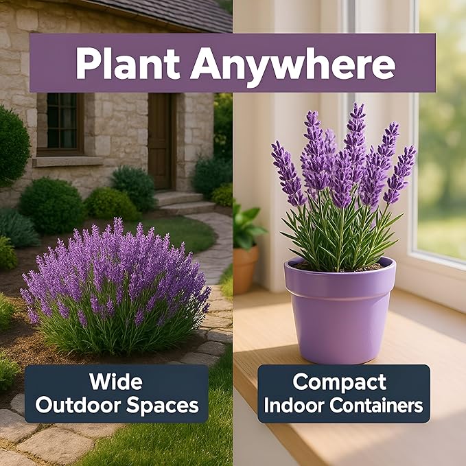 Premium English Lavender Seeds – 2,000 Non-GMO, USA-Grown Herb Seeds for Indoor & Outdoor Planting – High Germination Wildflower (Lavandula angustifolia)
