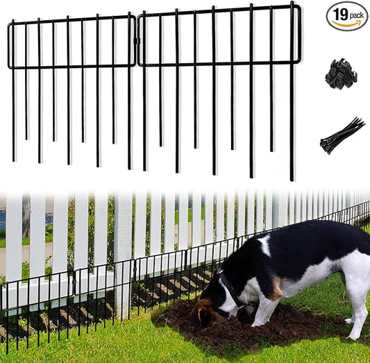 Animal Barrier Fence, 19 Pcs 12In(H) x 20.5Ft(L) Upgrade 1.26 in Gap Decorative Fences No Dig Fence for Rabbit and Dog, Rustproof Metal Wire Garden Fence Border for Garden Patio Landscaping