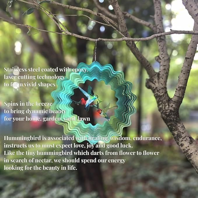 Hummingbird Wind Spinners Hummingbird Gifts for Women/Men Wind Spinner Outdoor Hummmingbird Spinners for Indoor/Outdoor Yard Garden Decor