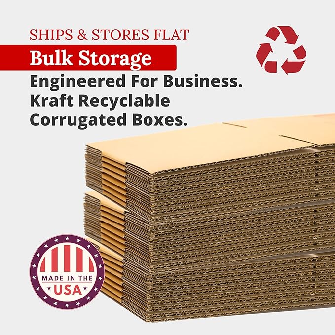 PARTNERS BRAND 4x4x30 Tall Corrugated Boxes, Tall, 4L x 4W x 30H, Pack of 25 | Shipping, Packaging, Moving, Storage Box for Home or Business, Strong Wholesale Bulk Boxes