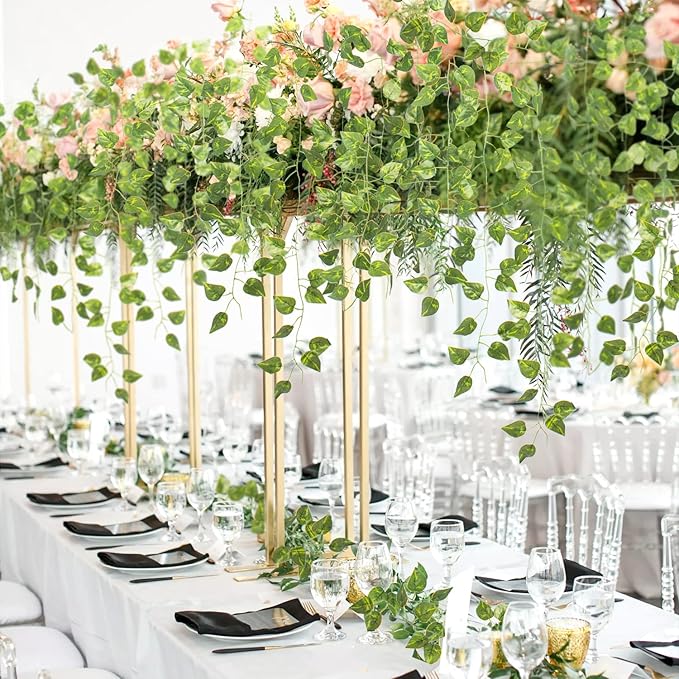 24 Pack 173ft Artificial Ivy Vines Fake Garland Leaves Plants Hanging Greenery Garland for Bedroom Wedding Party Garden Wall Decoration