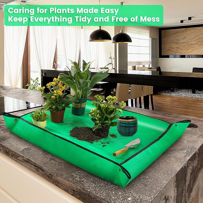 3PCS 39.5" x 31.5" Large Potting Mat for Indoor Plants Transplanting and Dirt Control Garden Gifts for Women Men