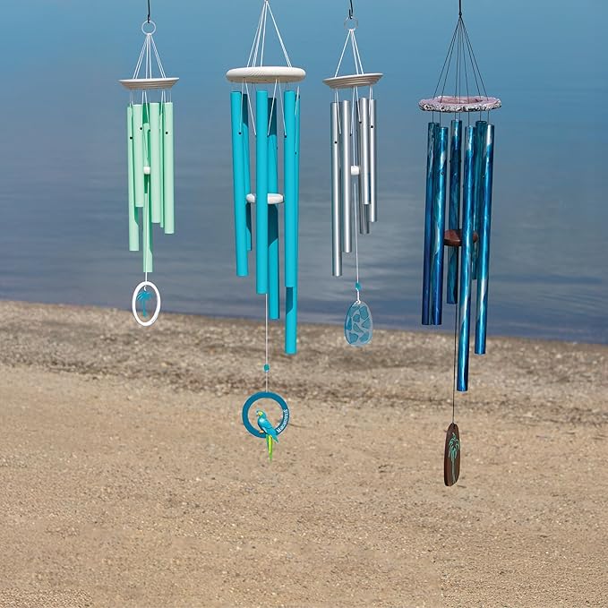 Woodstock Wind Chimes Margaritaville UV Palm Wind Chime Large (40") Multicolored Tropical Chimes for Outside Patio Porch Sunroom or Garden Décor