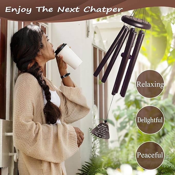 Retirement Gifts for Woman Men 2025, Retirement Party Decorations 32” Wind Chimes, Retired Farewell Goodbye Gifts for Coworkers Teachers Boss Nurses Friends, Coworker Leaving Gift for Women