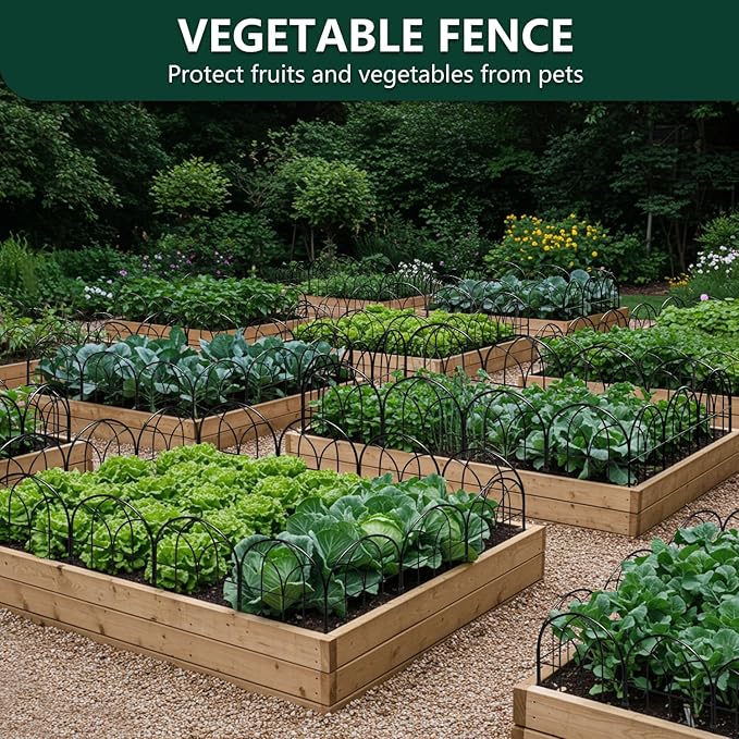 Small Garden Fence Animal Barrier, 12.55"*16.53" Decorative Fence Panel, No Dig Fences Barrier, Arch 26 Pcs Black Metal Fencing, Garden Border Edging Fences, Dog Fencing Blocker for Yard, Flower Bed