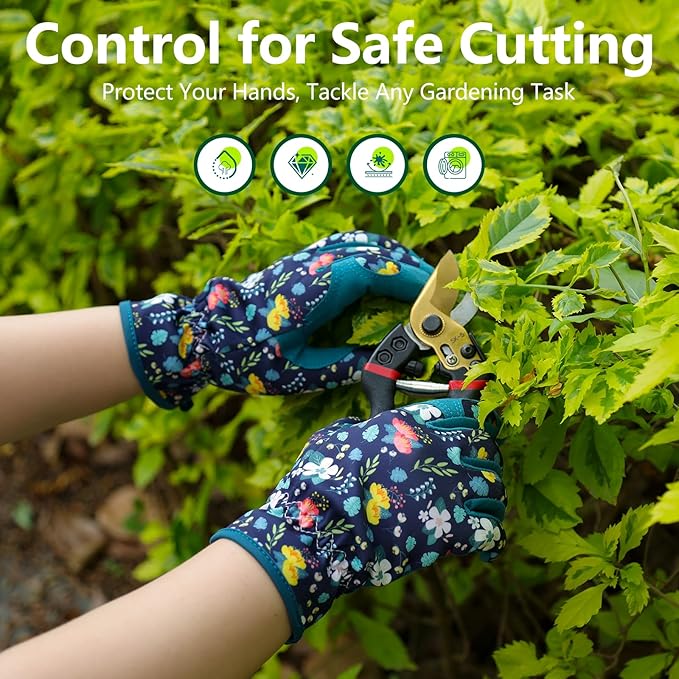 Garden Gloves for Women, Leather Garden Glove for Women Thorn Proof No Stab for Gardening, Weeding, Working, Digging, Planting, Pruning