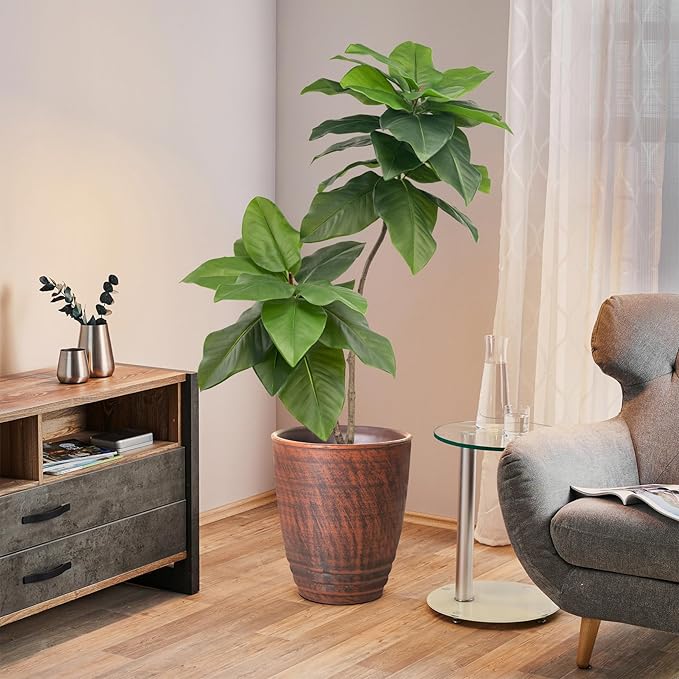 Fake Plants Living Room Decor Artificial Plants Outdoor Home Decor Fake Tree Office Decor Fiddle Leaf Fig Tree Tall Fake Plant Artificial Greenery 3.9ft Porch Decor Nearly Natural Artificial Plants