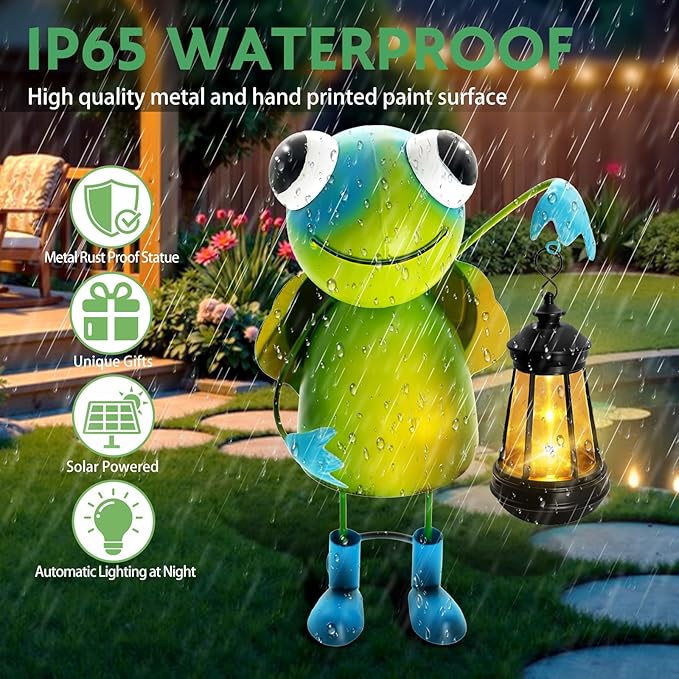 Garden Decor Bee Solar Statues,Unique Garden Statues Turtle with Solar Lantern Waterproof, Birthday Gifts for Women Mom Grandma, Front Patio Balcony Yard Art Lawn Ornaments Porch Outdoor Decoration