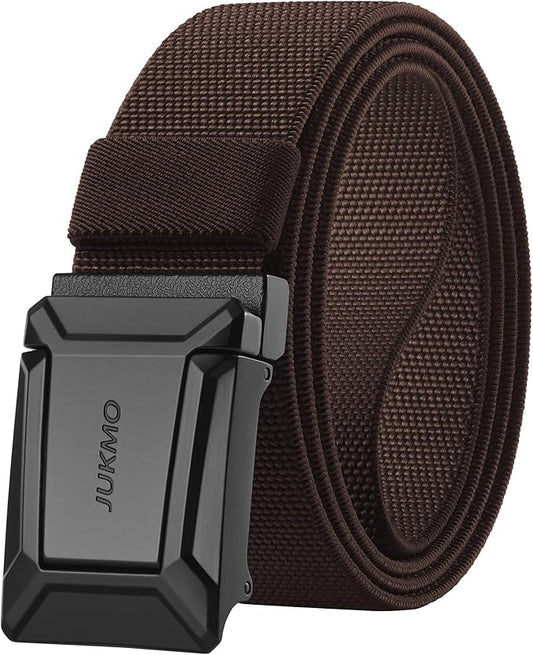 JUKMO Stretch Tactical Belt for Men, Military Work Rigger Hiking 1.5" Elastic Nylon Web Ratchet Quick Release Belt