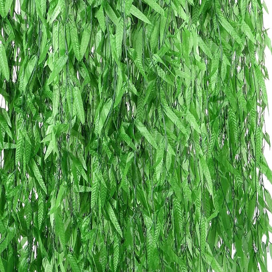 50PCS 300 FT Artificial Vines Greenery Garland Faux Willow Vines Fake Foliage Leaf Silk Plants Greenery Decoration for Home Wall Aesthetic Wedding Arch Apartment Room Windowsill Balcony