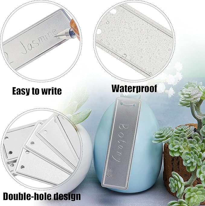 Aluminum Plant Labels - 120PCS Metal Tags with Wires for Plant Markers, Tree Tags, Outdoor Identification and Greenhouse