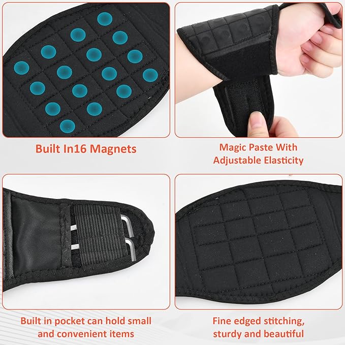 Electrician Tool Belt, Magnetic Waist Tool Belts for Men, Electrician Tool Pouch with 13 Pockets & Wristband for Tools, Adjustable Heavy-Duty Oxford Tool Pouch for Electricians Carpenters Gift