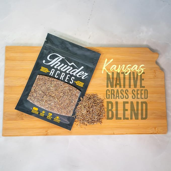 Native Grass Seed Blend - Big Bluestem, Little Bluestem, Indiangrass, RC Big Rock Switchgrass (4, Ounces)