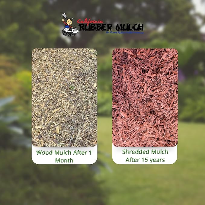 100% Wire-Free Shredded Rubber Mulch – Red – 20 lb (1.2 cu ft) – Long-Lasting, Low Maintenance, Safe for Kids & Pets – Ideal for Landscaping & Playgrounds