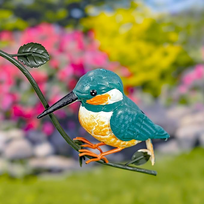 Decorative Iron Bird Garden Stake in 5 Styles (Hummingbirds Tiny & Teeny)