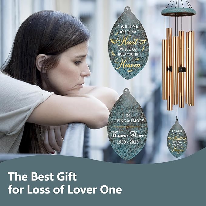 ASTARIN Personlized Wind Chimes Memorial, 35 in Sympathy Gifts for Loss of Loved One, Sympathy Wind Chimes for Loss Lover Mother Father, Metal Wind Chime for Funeral(Produced in USA)