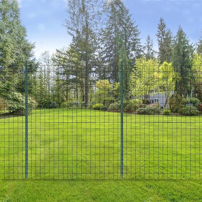 Black PVC Coated Welded Wire Fencing, 72in High x 50ft Long, 2 inch x 3 inch 16GA 2/3/4/5/6 Ft Tall Welded Wire Fence Rolls, Green Metal Garden Fence Wire Roll Garden Fencing for Yard