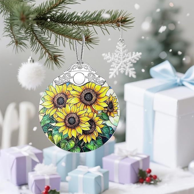 Sunflower Christmas Ornaments: Christmas Tree Ornaments, Holiday Decor for Sunflower Lover, Stocking Stuffers, Birthday Gift, Gift Ideas, Xmas Gifts & Flower Garden Gifts