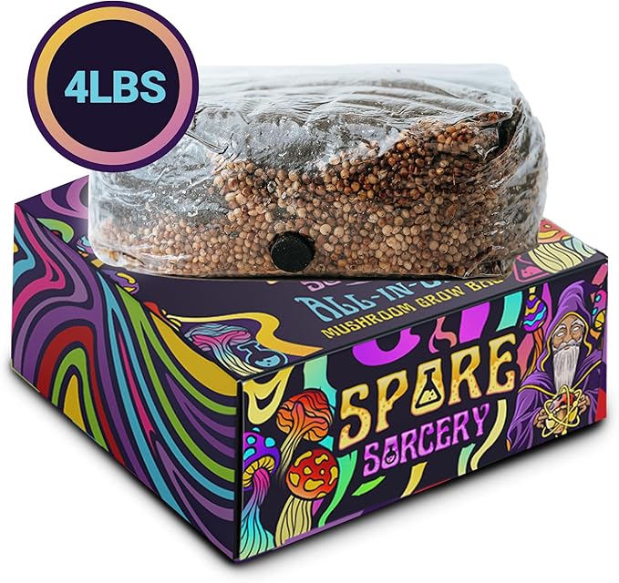 4 LB All-in-One Grow Bag: Up to 32oz of Mushrooms! Nutrient-Enhanced, Injection Port, Just Add Your Own Spores & Grow Like Magic (4 LB Bag)