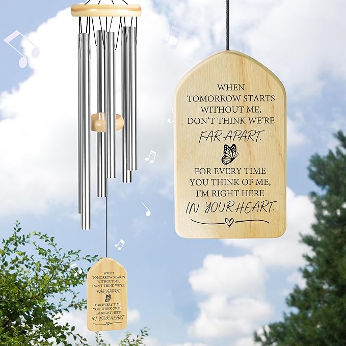 Sympathy Wind Chime | Jocidea Personalized Memorial Wind Chimes | Wind Chimes for Loss of Loved One | Memorial Gifts | Sympathy Gift | Bereavement Gifts | in Memory of Dad, Mom