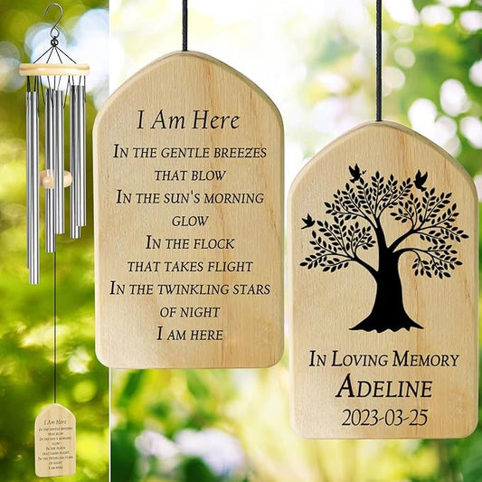 Memorial Wind Chimes - Sympathy Gift for Loss of Loved One - In Memory of Mother or Father - Condolence & Remembrance Gift