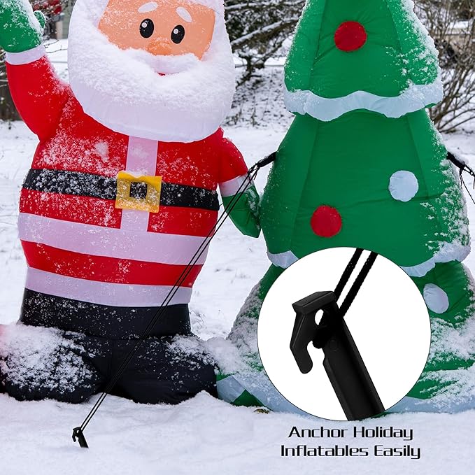 Aodaer 16 Pieces Plastic Inflatable Stakes 8.8 Inch Christmas Halloween Yard Stakes Heavy Duty Anchor Replacement Inflatable Accessories for Garden Outdoor Inflatable Decorations, Black