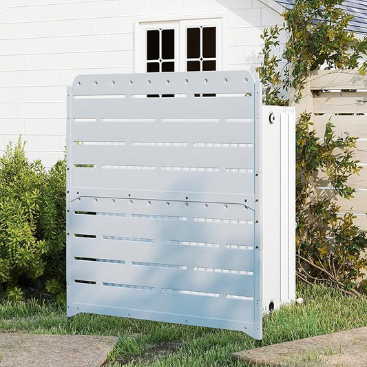 HOMSPARK Fence Privacy Screen Decorative Garden Fence Panels Multi-Purpose, No Dig Animal Barrier Fence Air Conditioner Fence Panels for Outside Yard Patio Pool, 45.7" W x 52" H, 1 PCs, White