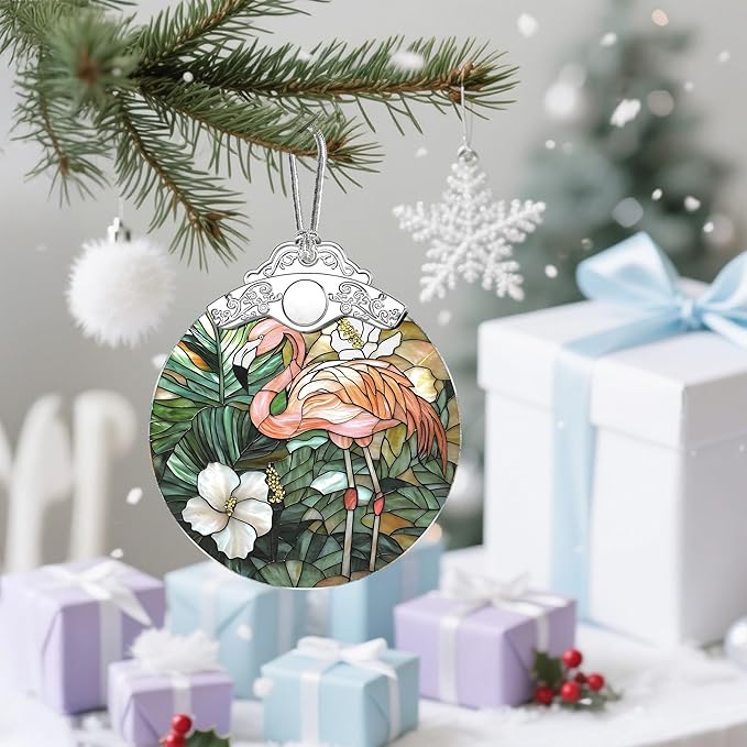 Flamingo Christmas Ornaments: Christmas Tree Ornaments, Holiday Decor for Flamingo Lover, Stocking Stuffers, Gift Ideas, Xmas Gifts, Housewarming or Birthday Gift, Gifts for Her