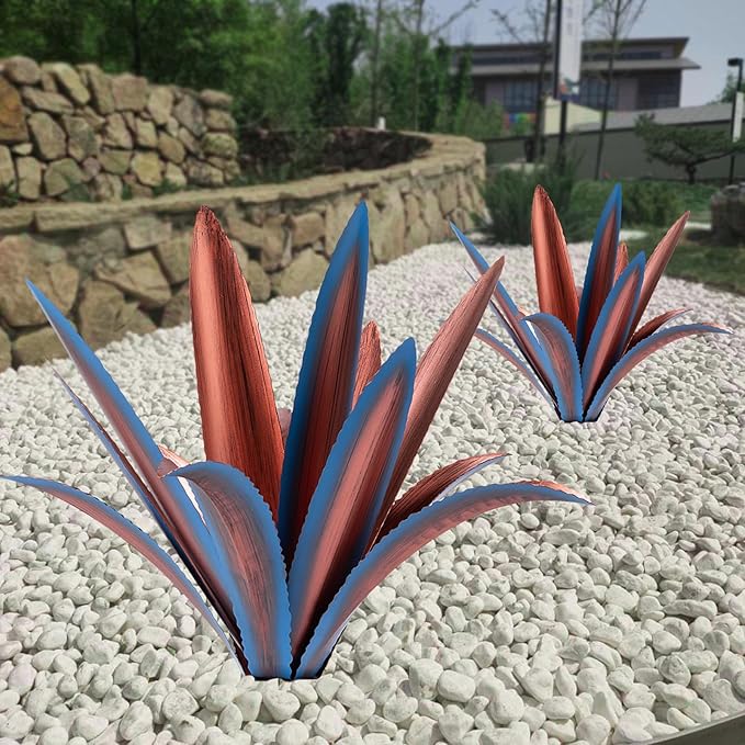 Large Tequila Rustic Sculpture, Rustic Metal Agave Plants for Outdoor Patio Yard Mexican Plant Garden， Agave
