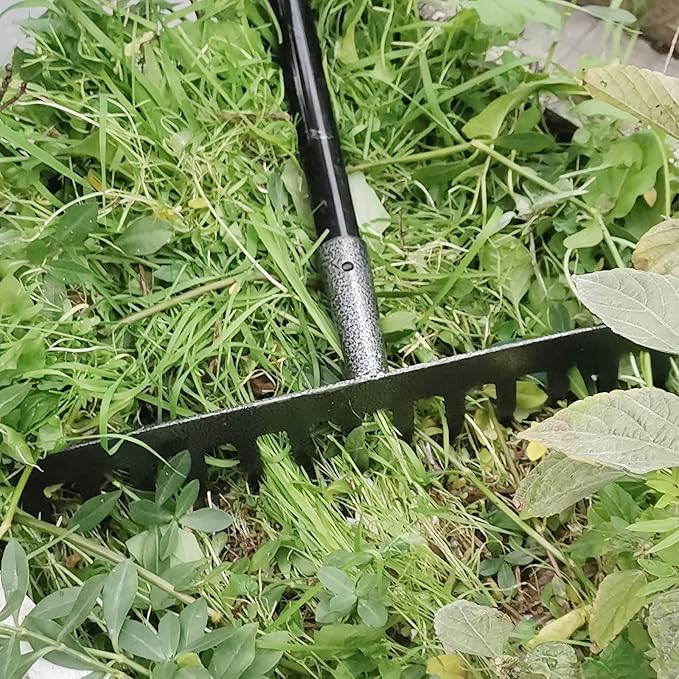 Rake Head Replacement, Heavy Duty Metal Rakes for Lawns, Rake Head Only Without Handle for DIY Gardening Tool. (14-Tines 0.9Lb)