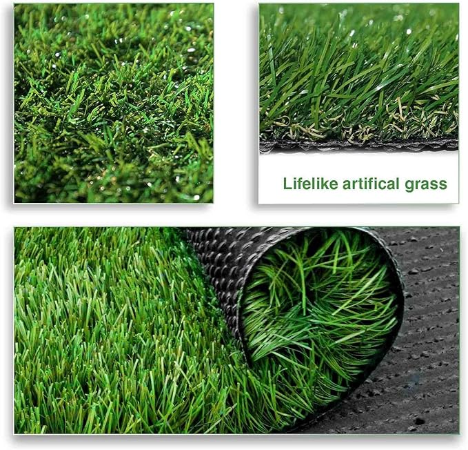 LITA 5.5ft x 6.5ft Realistic Deluxe Artificial Grass Synthetic Thick Lawn Turf Carpet Perfect for Indoor/Outdoor Landscape, 5.5'X6.5', Green