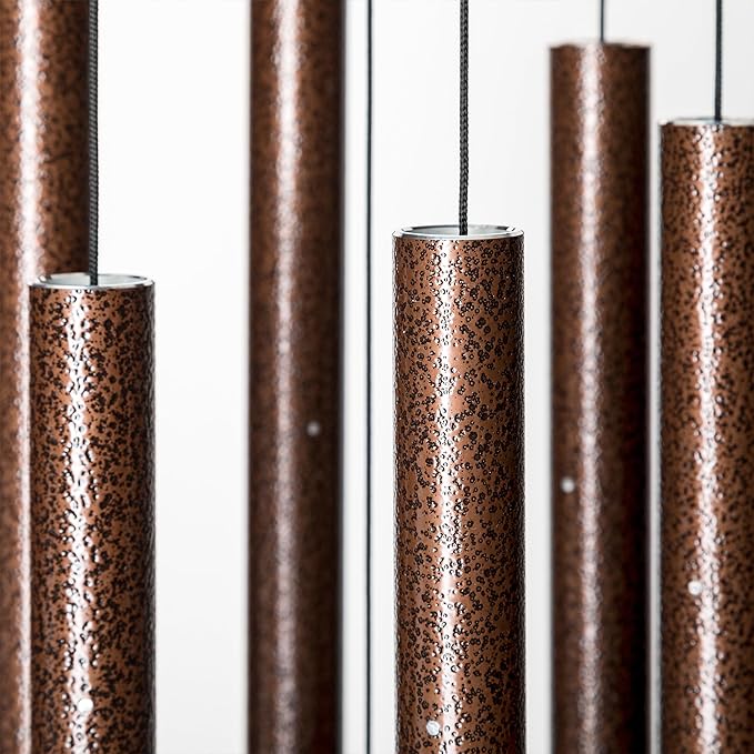 Corinthian Bells 36" Pet Memorial Wind Chime – Copper Vein – “Always Loved, Never Forgotten” with Engraved Pawprint – Soothing Sympathy Gift for Dog or Cat Loss & Remembrance