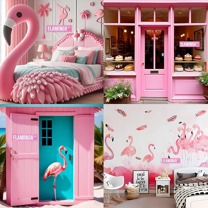 Flamingo Gifts for Women Flamingo Decor Pink Wall Decor Girl Room Christmas Decorations Pink Dorm Door Sign Cute Aesthetic Wall Art for Bedroom