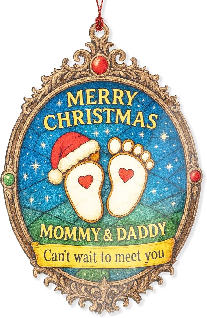 Pregnancy Announcement Ornament – pregnancy ornament – new parent gifts – baby decor – christmas ornament – Suncatcher effect window hanging – Car Hanging