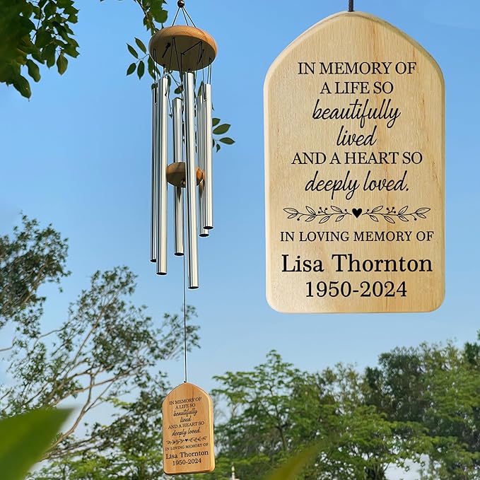 Memorial Wind Chimes - Sympathy Gift for Loss of Loved One, In Memory of a Loved One - Beautifully Lived