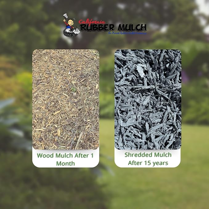 100% Wire-Free Shredded Rubber Mulch – Gray – 20 lb (1.2 cu ft) – Long-Lasting, Low Maintenance, Safe for Kids & Pets – Ideal for Landscaping & Playgrounds