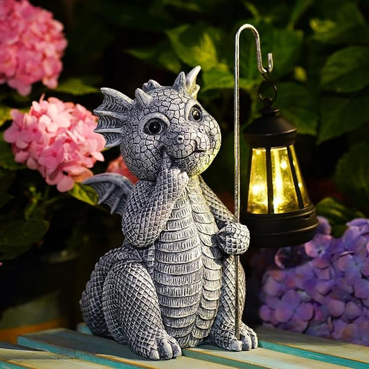 Qeeman Garden Decor Statues: Mothers Day Birthday Gifts for Mom Grandma Women Sister Wife Lady Lover - Front Patio Balcony Yard Art Lawn Ornaments Porch Outdoor Outside Decorations (Dragon)