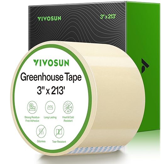 VIVOSUN Greenhouse Repair Tape, 6.3 mil 3" x 213' Weatherproof Clear Poly Patch Tape, Heavy Duty Greenhouse Sheeting Coverings Film Tape for Plastic Sheeting and Tents