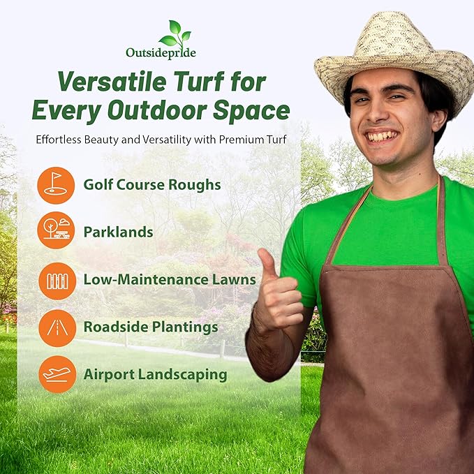 Outsidepride Perennial Buffalo Grass Seed - 2 lbs Heat & Drought Tolerant, Low Maintenance, Warm Season Dense Turf Grass Seed for Lawn, Xeriscape Landscaping, & Roadside Planting